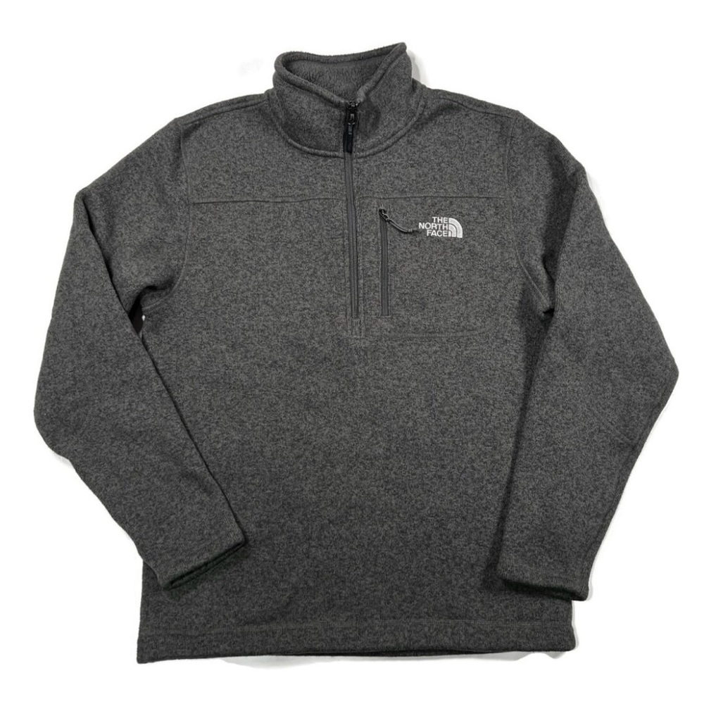 The North Face Gray Men’s 1/4 Zip Fleece Pullover Sweater Sz L/G